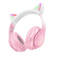 Hoco - W42 Ακουστικά Bluetooth Cat Ears Ροζ