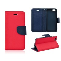 ALCATEL Pixi 3 (3,5) - ΘΗΚΗ NETONE FANCY DIARY BOOK STYLE ΠΟΡΤΟΦΟΛΙ KOKKINH - ΜΠΛΕ